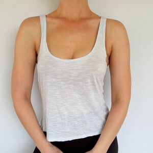 H&M basic light baby blue sleeveless crop loose fit cotton tank top size XS